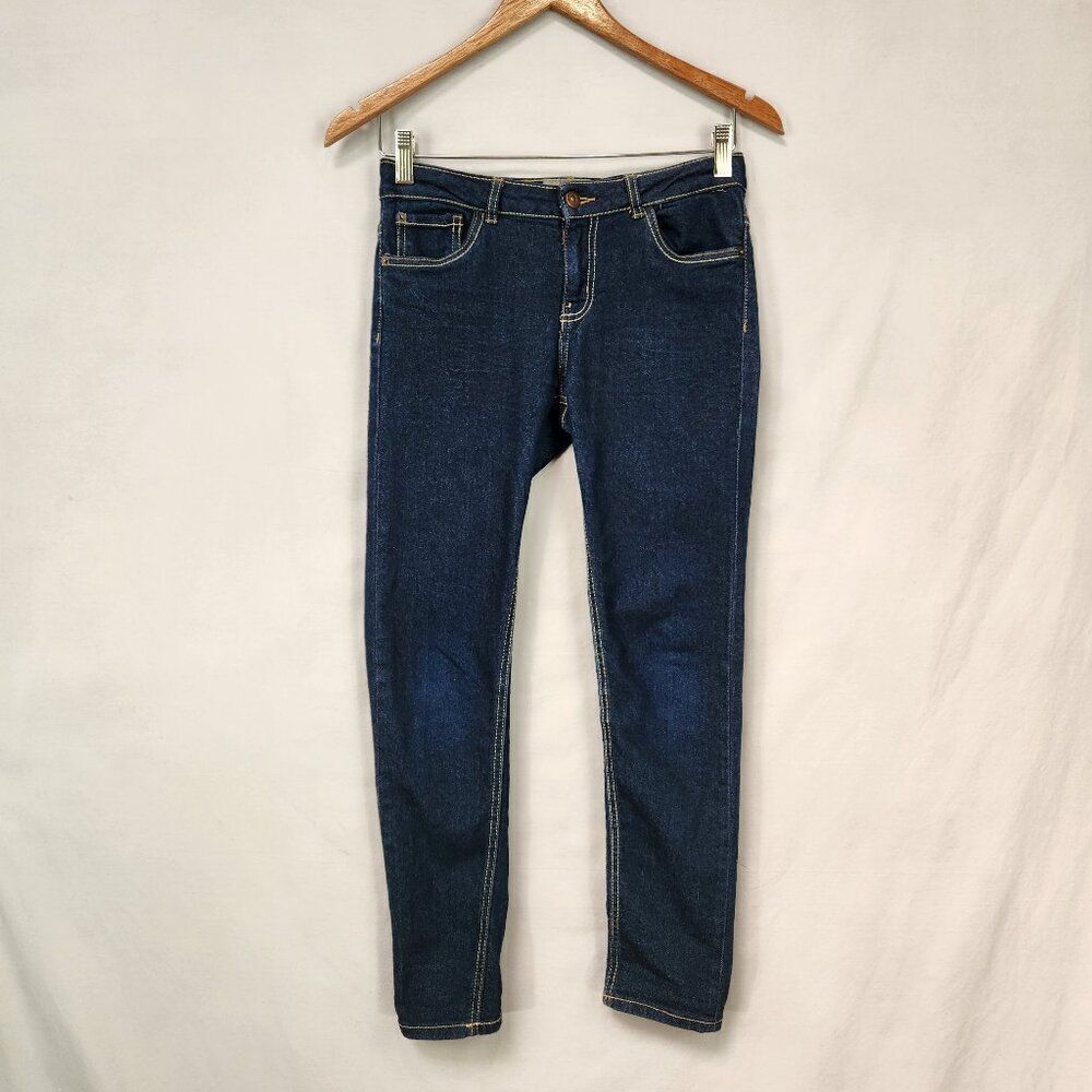 Lucky Brand Zoe Skinny Denim Jeans Girls Size 14 Adjustable Waist Blue Dark Wash